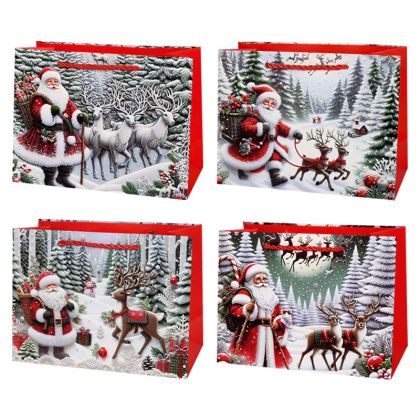 Коледна подаръчна торбичка - хоризонтална малка