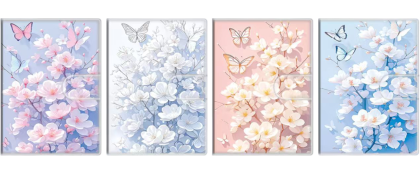 Тефтер с лепенка А7 - Цветя и пеперуди