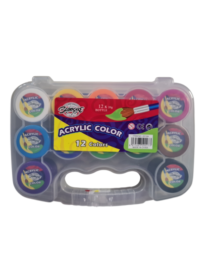 Акрилни бои в буркан 12 цвята