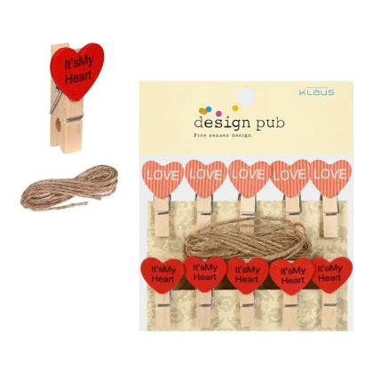 Щипки за декорация - Сърце