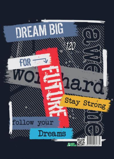 Тетрадка 120 листа А4 офсет, широки редове със спирала - 3 теми	