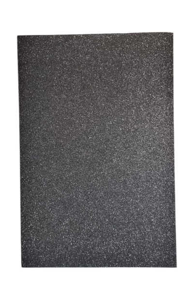 Гумирани листа Ева с брокат - Черен