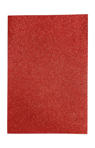 Гумирани листа Ева с брокат - Червен