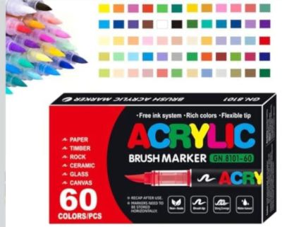 Акрилни маркери с четка 60 цвята