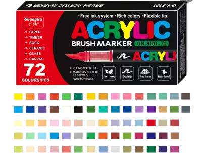 Акрилни маркери с четка 72 цвята