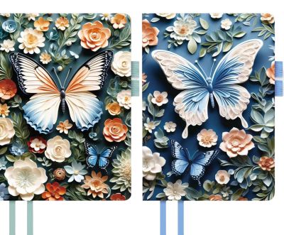 Тефтер с място за химикал А6 - Пеперуди