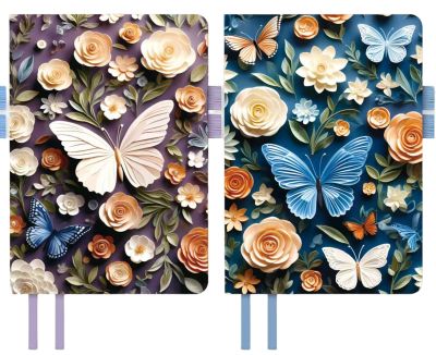 Тефтер с място за химикал А6 - Пеперуди