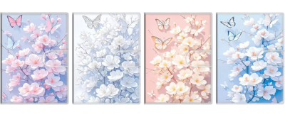 Тефтер с лепенка А7 - Цветя и пеперуди