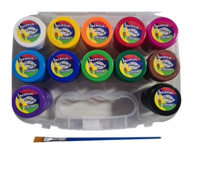 Акрилни бои в буркан 12 цвята
