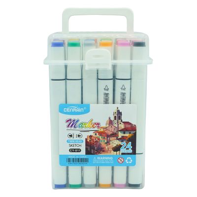 Комплект алкохолни двувърхи маркери 24 цвята