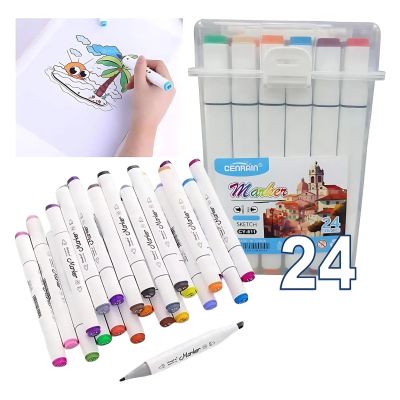 Комплект алкохолни двувърхи маркери 24 цвята