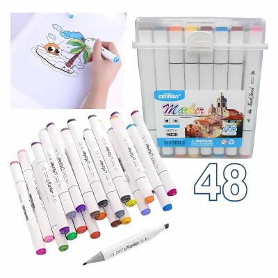 Комплект алкохолни двувърхи маркери 48 цвята