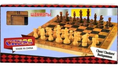 Дървен шах и табла - макси