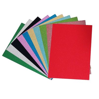 Комплект картон с брокат 10 цвята