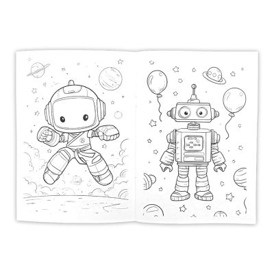 Книжка за оцветяване - Роботи и космос